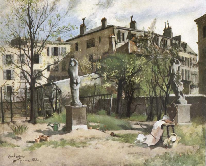 Carl Larsson Garden with Sculptures oil painting picture